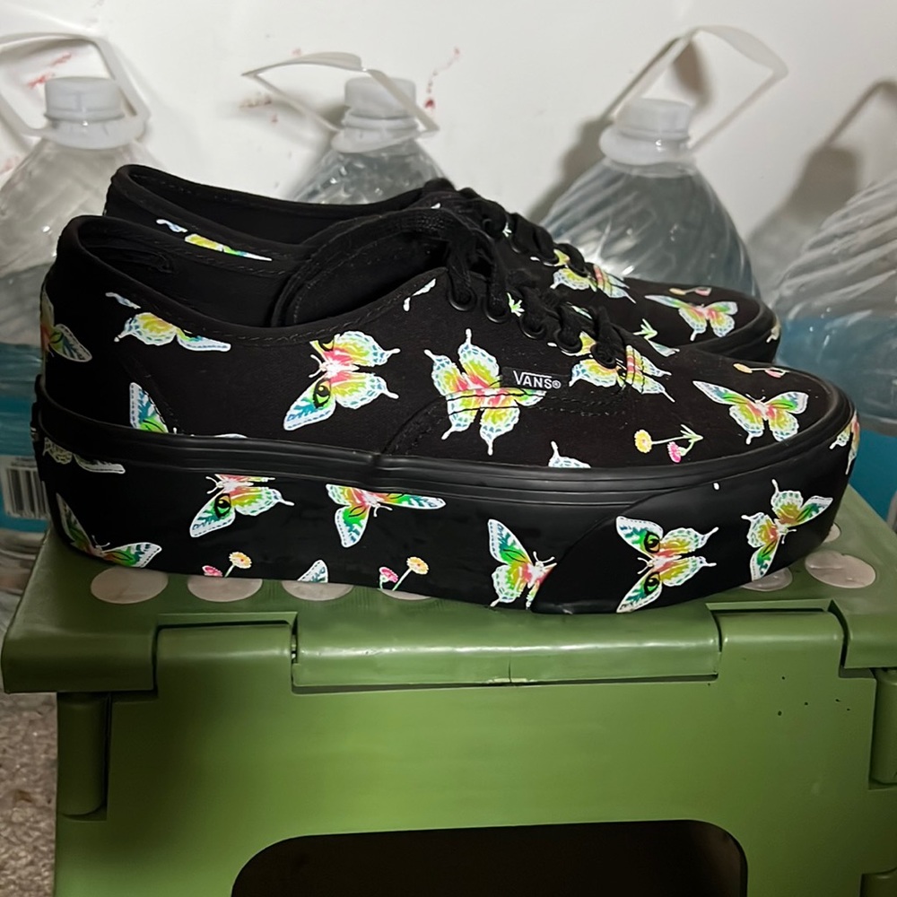Vans Morphe stacked glow in the dark platforms 8.5 LIKE NEW